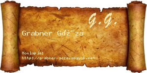 Grabner Géza névjegykártya